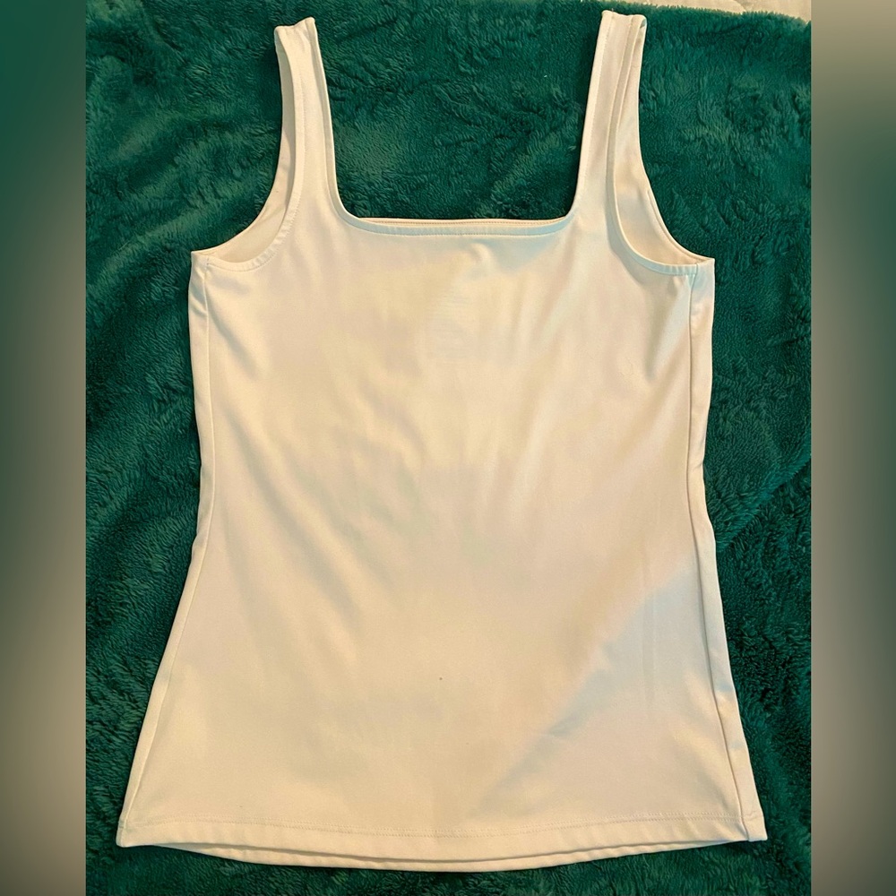 Nine West White Seamless Tank Top, Soft Stretch, Small
